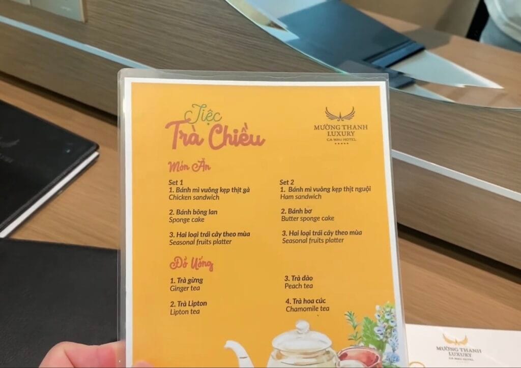 đồ uống tại Mường Thanh Luxury Cà Mau